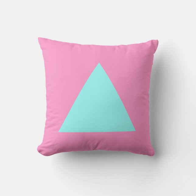 Coussin Couleurs triangles - Bleu glace et rose (Recto)