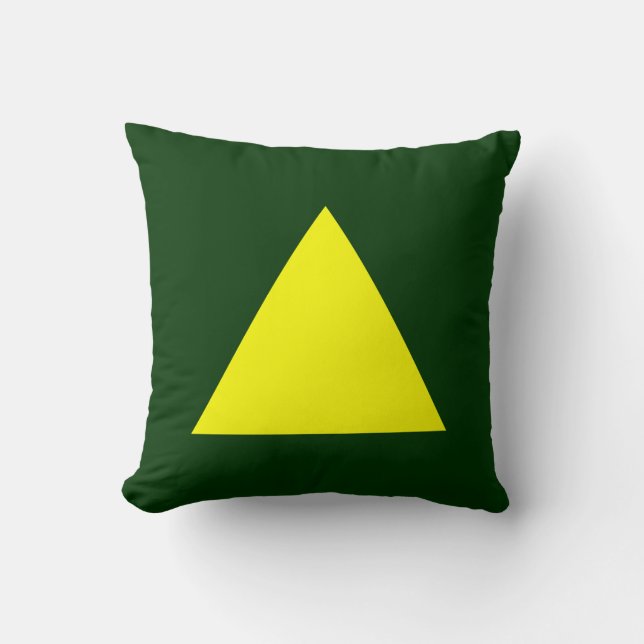 Coussin Couleurs triangles - Jaune et Vert Dk (Recto)