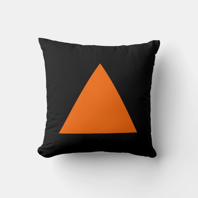 Coussin Couleurs triangles - orange et noir (Recto)