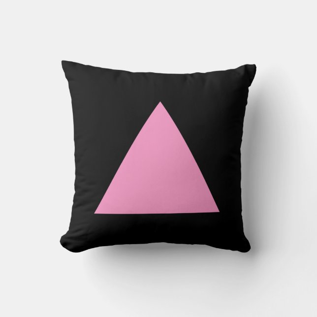 Coussin Couleurs triangles - rose et noir (Recto)