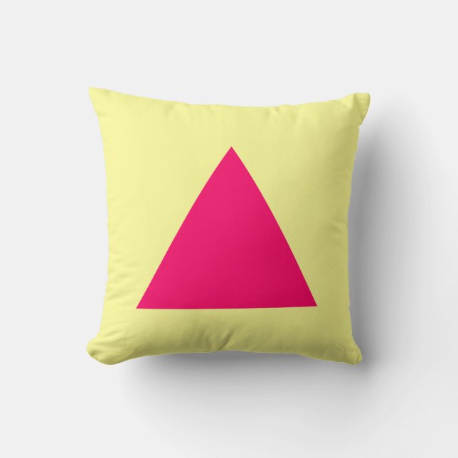 Coussin Couleurs triangles - Rouge néon avec écaille Jaune (Recto)