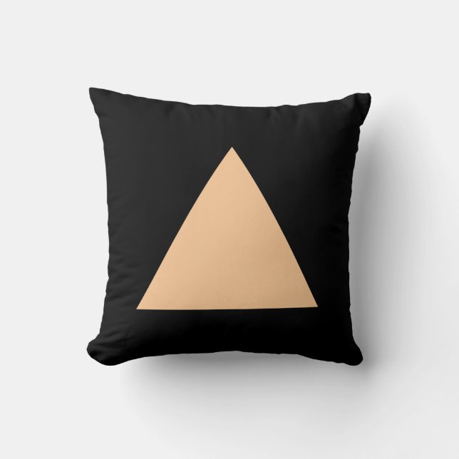 Coussin Couleurs triangles - Sable et noir (Recto)