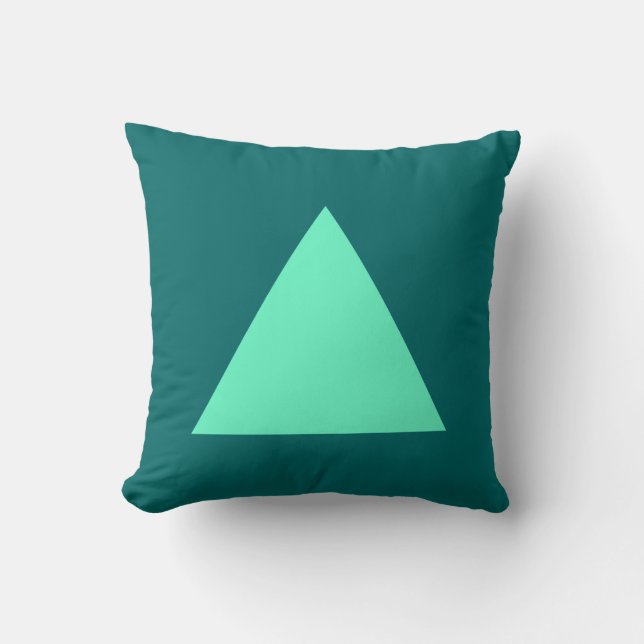 Coussin Couleurs triangles - Turquoise et vert mousse (Recto)