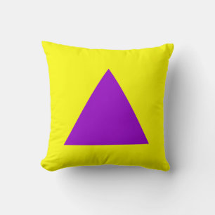 Coussin Couleurs triangles - violet et jaune