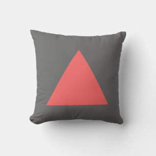 Coussin Couleurs triangulaires - rose et gris tropicaux