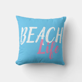 Coussin couleurs vives amusantes BEACH LIFE bleu |
