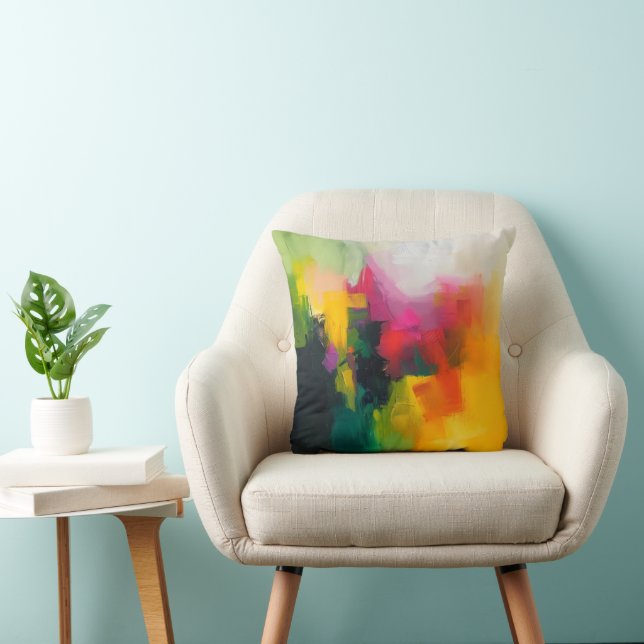 Coussin Couleurs vives Art Abstrait (Chaise)