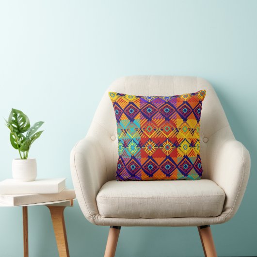 Coussin Couleurs vives Style Ankara Impression | Boho afri (Chaise)