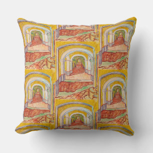 Coussin Couloir de Van Gogh Asile Jaune Art Impressionnist