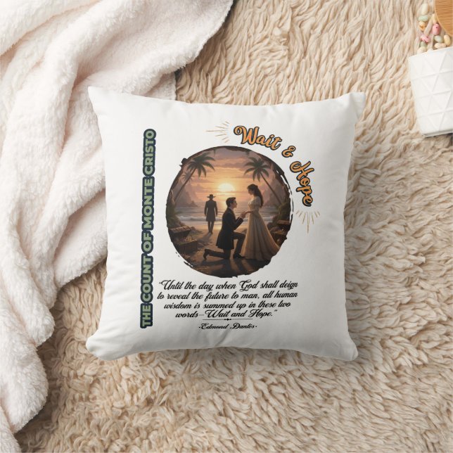 Coussin Count of Monte Cristo Wait & Hope Sunset (Couverture)