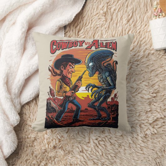 Coussin Coup de feu à Sundown - Cowboy vs Alien (Couverture)