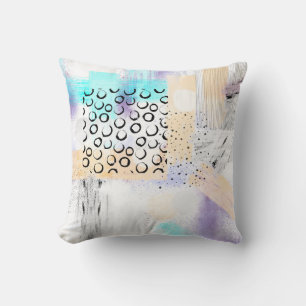 Coussin coup de peinture artistique abstrait et ludique