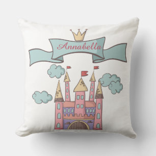 Coussin Coupe rose Fairy Tale Princess Castle Nom personna