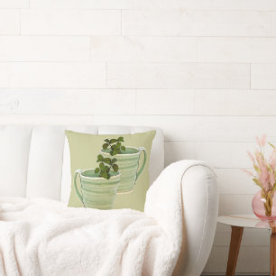 Coussin Coupe Verte Spirale avec photo de monnaie