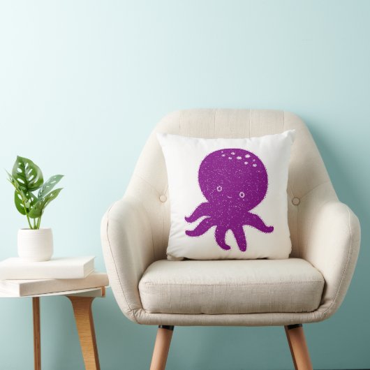 Coussin Coupe violet octopus Ancien imprimé (Chaise)