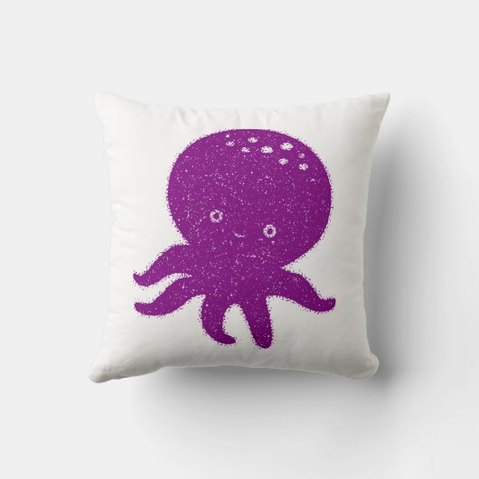Coussin Coupe violet octopus Ancien imprimé (Verso)