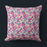 Coussin Coupes colorées Motif botanique<br><div class="desc">Aquarelle découpée bleu pêche noir et violet feuille  d'inspiration motif.</div>