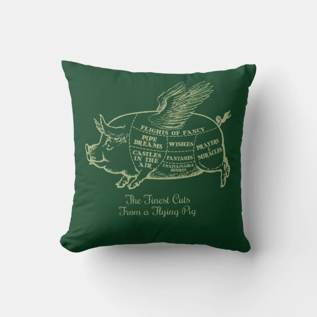 Coussin Coupes de porc volantes (Recto)
