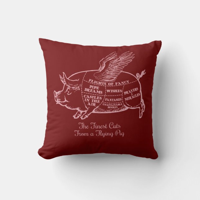 Coussin Coupes de porc volantes (Recto)