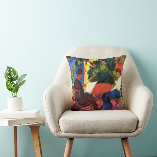 Coussin Couple à la table du jardin par August Macke (Chaise)