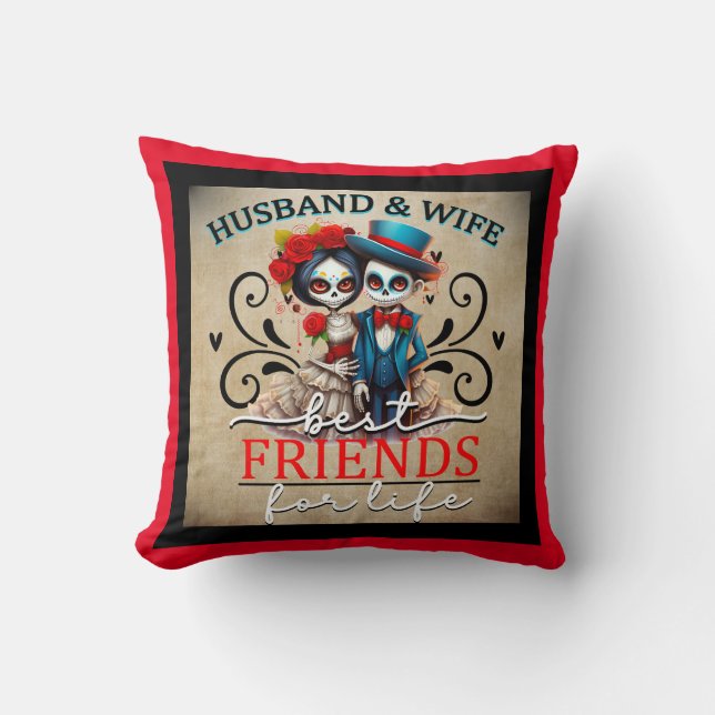 Coussin Couple Couple Sugar Crâne (Recto)