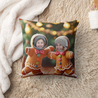 Coussin Couple de biscuits de Noël dansants mignon pour vo