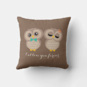 Coussin Couple de Chouette adorable (Verso)