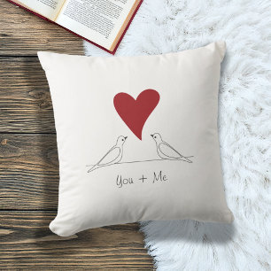 Coussin Couple de colombes blanches modernes personnalisée