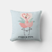 Coussin Couple de flamants roses mignons Saint-Valentin pe (Recto)