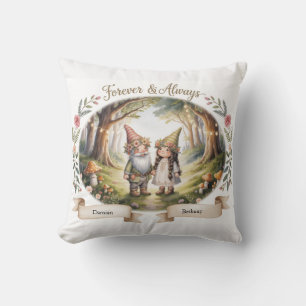 Coussin Couple de gnomes mignon pour toujours et toujours