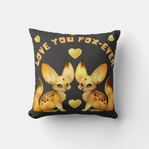 Coussin Couple de renards Art de la Saint-Valentin