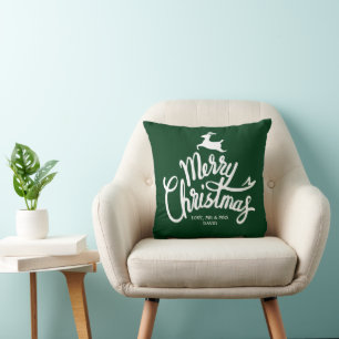 Coussin Couple de vacances simple tendance M et Mme Noël