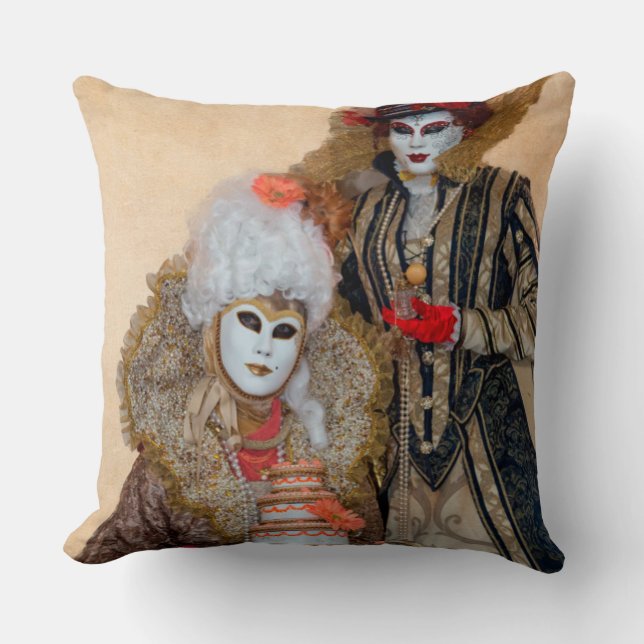 Coussin Couple en costume de Carnaval, Venise (Recto)