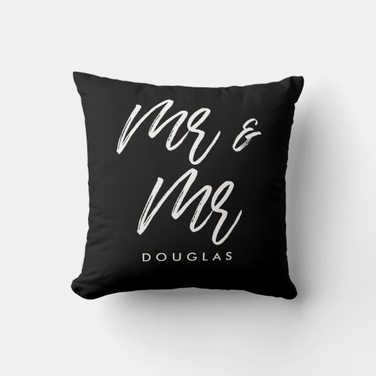 Coussin Couple gay Monsieur et Monsieur moderne personnali (Recto)