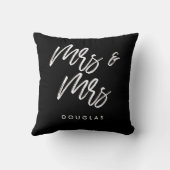 Coussin Couple lesbienne moderne Mme et Mme (Verso)