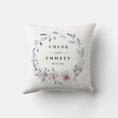 Coussin Couple Mariage floral violet clair (Verso)