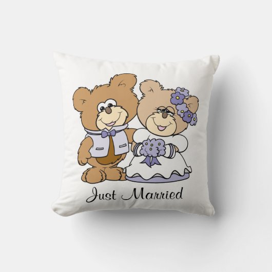 Coussin couple mariage petit ours (Recto)