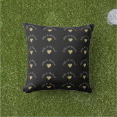 Coussin Couple Names Love Monogram sur Black (Herbe)