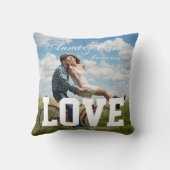Coussin Couple Photo Amour Simple Ajouter Nom Texte et Mes (Verso)