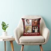 Coussin Couple Premier Saint-Valentin 4 Collage Photo Carr (Chaise)