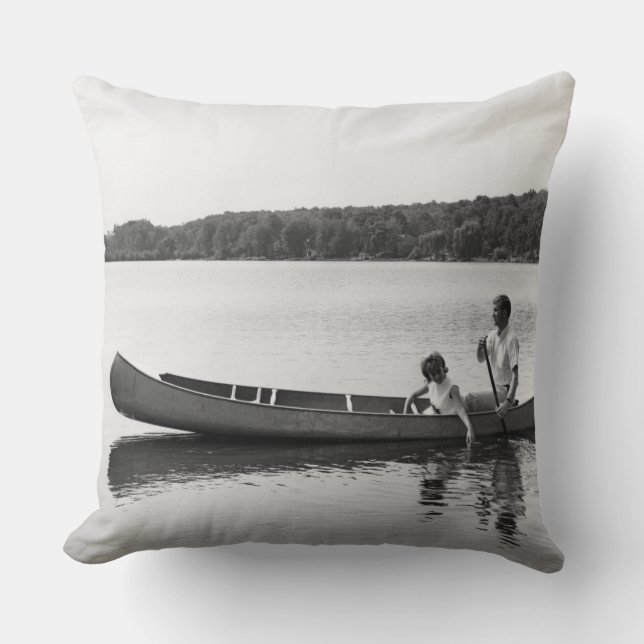 Coussin Couples dans un canoë (Recto)