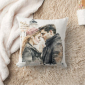 Coussin Couples d'aquarelle romantiques à Paris - Saint Va (Couverture)