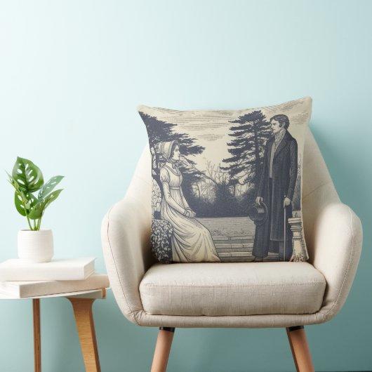 Coussin Couples de Jane Austen (Chaise)