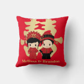Coussin Couples de mariage de chinois traditionnel de (Verso)