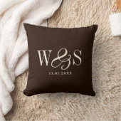 Coussin Couples de mariage initial brun élégant de ferme (Couverture)