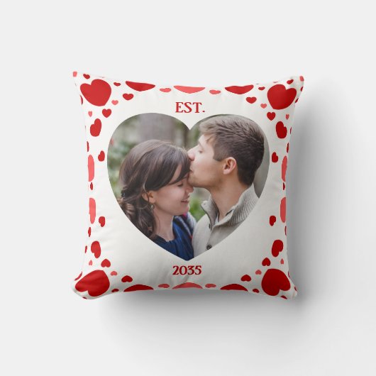 Coussin Couples Love Keepsake Heart Photo Throw Pillow (Recto)