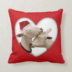 Coussin Couples mignons de chèvre de Noël