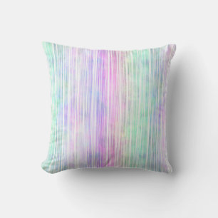 Coussin coups de pinceau arc-en-ciel, contraste avant et a