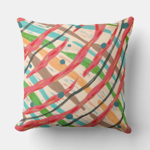 Coussin Coups de pinceau colorés