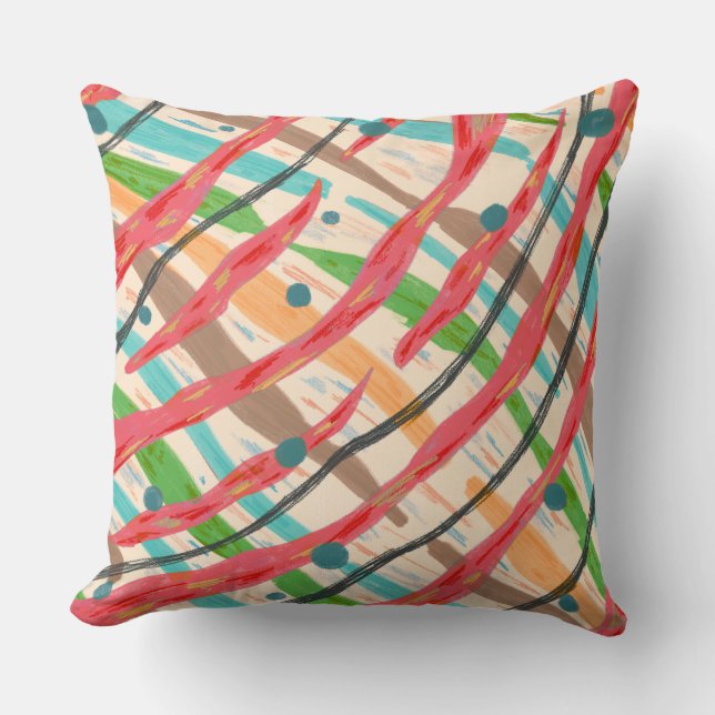 Coussin Coups de pinceau colorés (Recto)